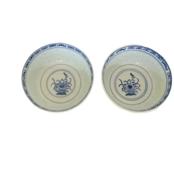 Vintage Chinese Porcelain Rice Bowls - Picture 2 of 5